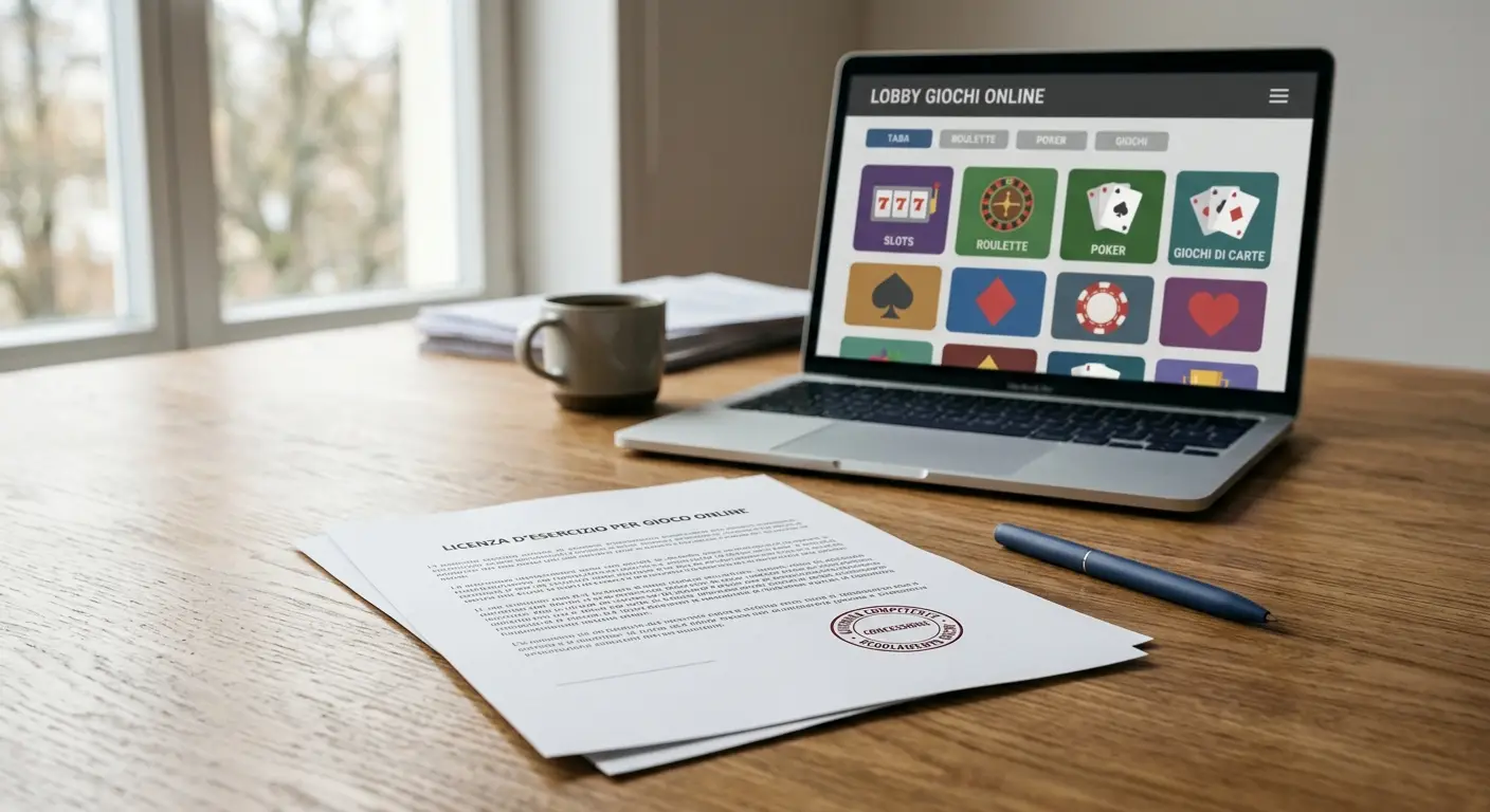 Migliori casino non AAMS 2026: documento di licenza e schermata di lobby online